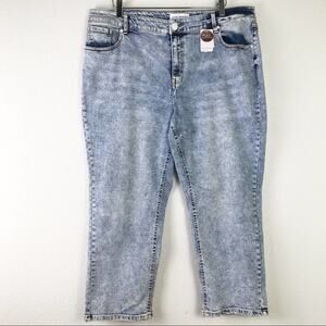 NWT Lane Bryant High Rise Girlfriend Straight Leg Jeans Acid Wash Plus Size 18